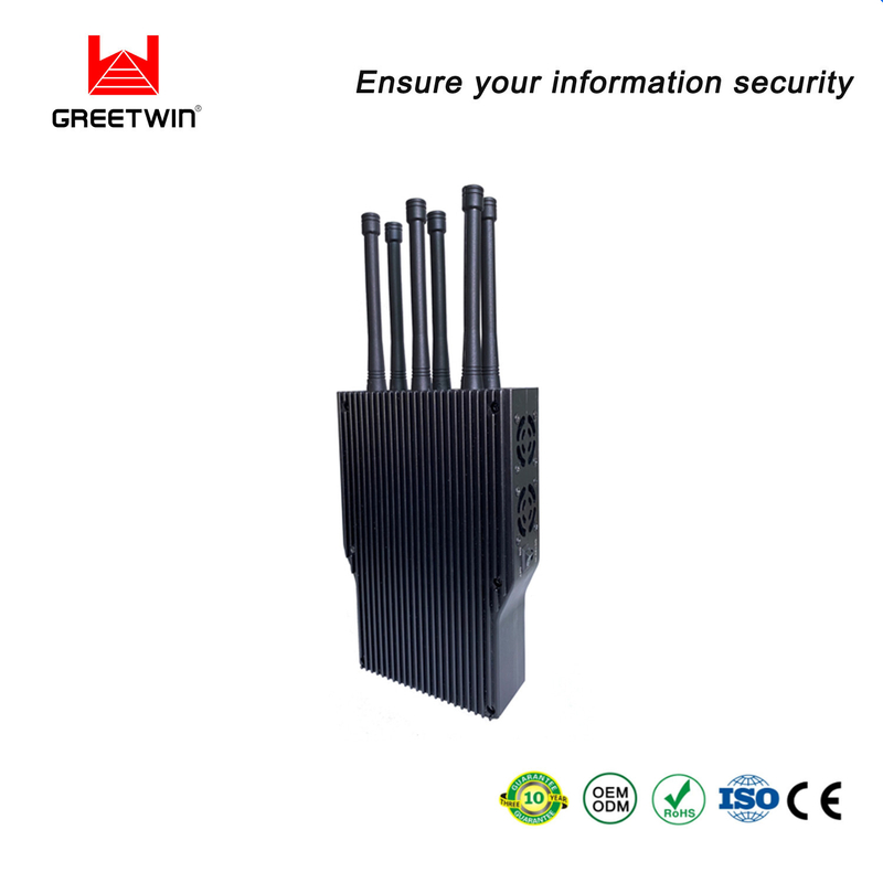 Aluminum Mobile Phone Signal Jammer 6 Bands 8-10W 2G 3G 4G Bluetooth 40m