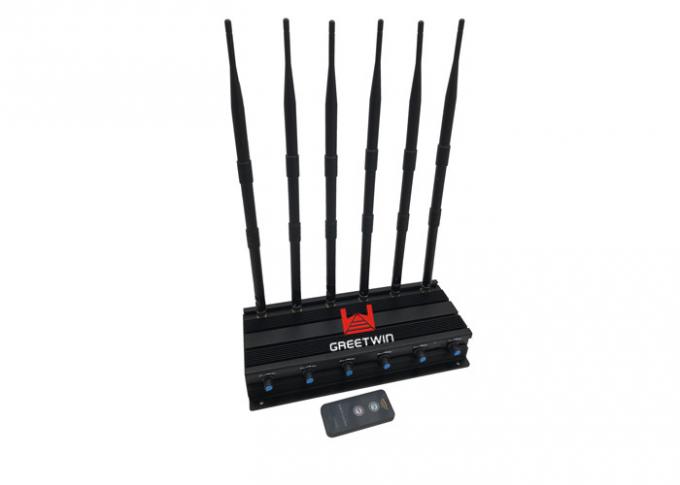 6 Band Remote Control 4g Mobile Phone Jammer / 2G 3G LTE uhf vhf jammer 0