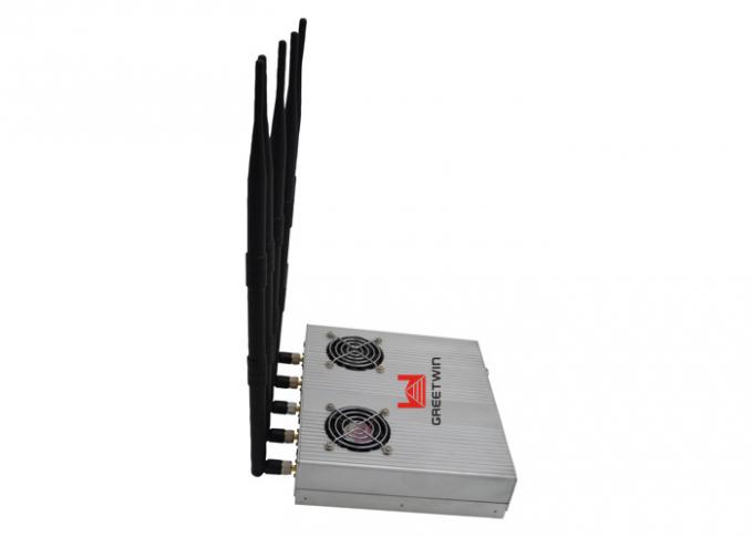 12W 4G LTE800 Adjustable Wi-Fi Cell Phone Signal Jammer With Five Omni Antennas 0