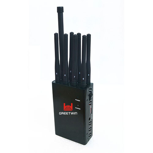 8 Antennas Handheld Cellphone Jammer , GSM 3G 4G LTE Wifi Signal Jammer