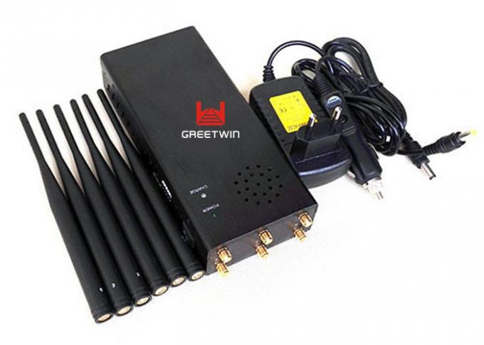 5W High Power Cell Signal Blocker , 2G 3G Mobile Cell Phone Jammer With 6 Antennas 0