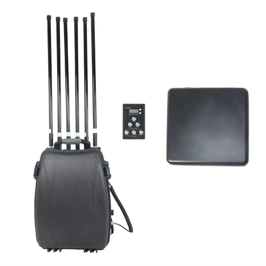 6 Band 300W Long Range 6 Channels Anti Drone 1500 Meters 900MHz 1.2G 1.5G 2.4G 5.2G 5.8G UAV Drone Jammer