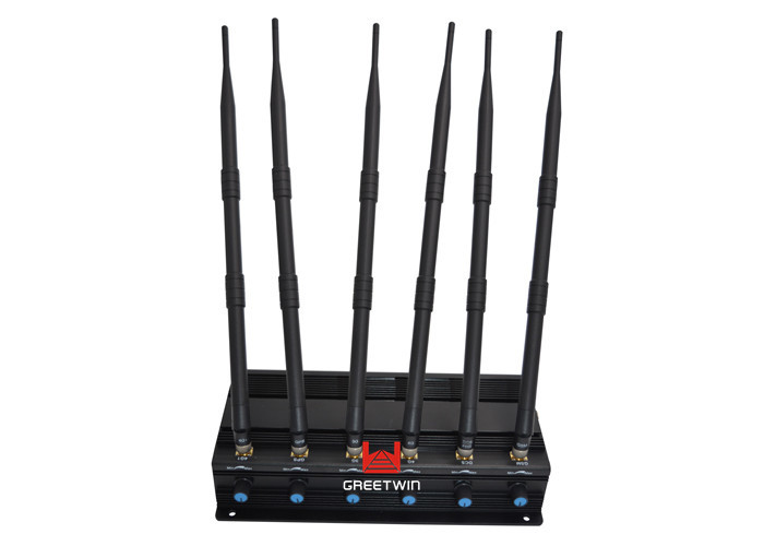 Desktop 6 Band Adjustable WiFi Cell Phone Signal Jammer For Meeting Room