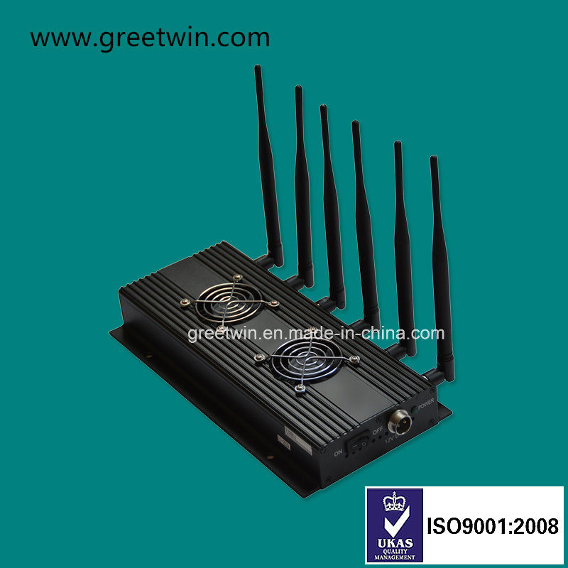 Desktop RF 3G 4G 50m 433MHz 6 Antennas GPS Signal Blocker