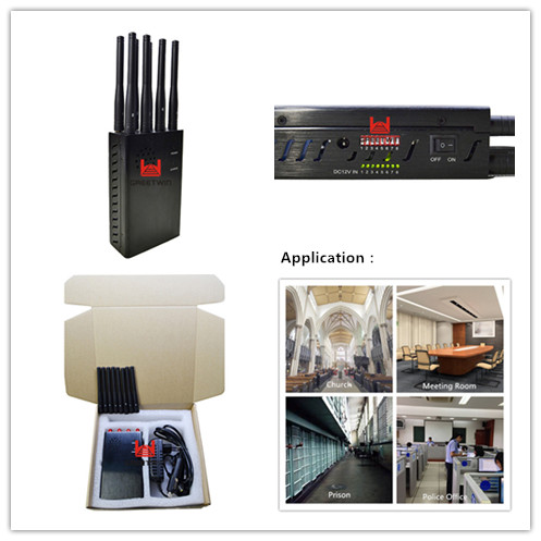 8 Antennas Handheld Cell Phone Reception Blocker With Remote Control For Police 0