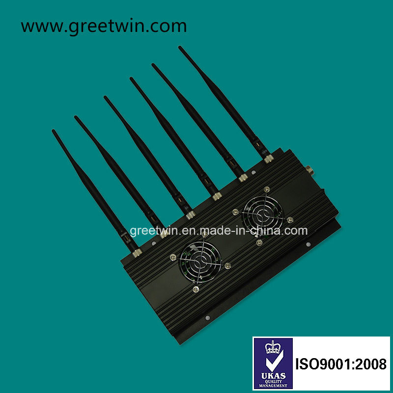 Desktop RF 3G 4G 50m 433MHz 6 Antennas GPS Signal Blocker