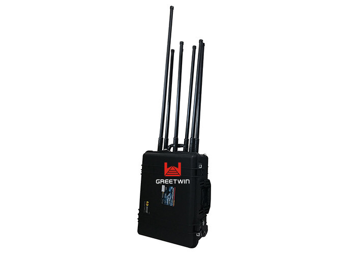Mobile Phone High Power Signal Jammer 250W 7 Channels 150m Shielding Area