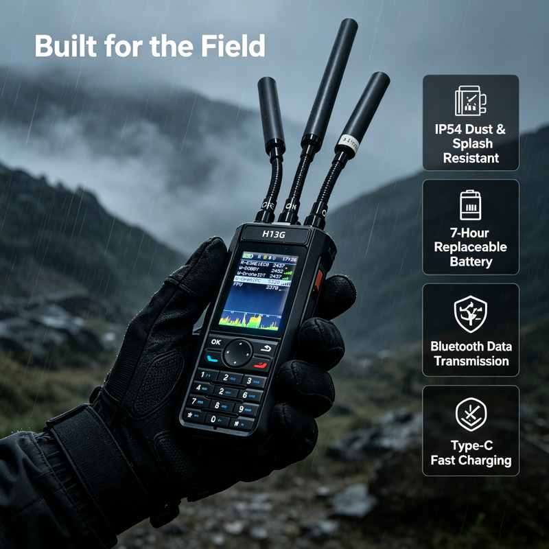 H13G Ultra-wideband Portable 5KM Drone Detector Handheld FPV Signal Detector